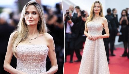 Angelina Jolie made her first red carpet appearance at the Cannes Film festival in nearly 15 years Friday.WireImage