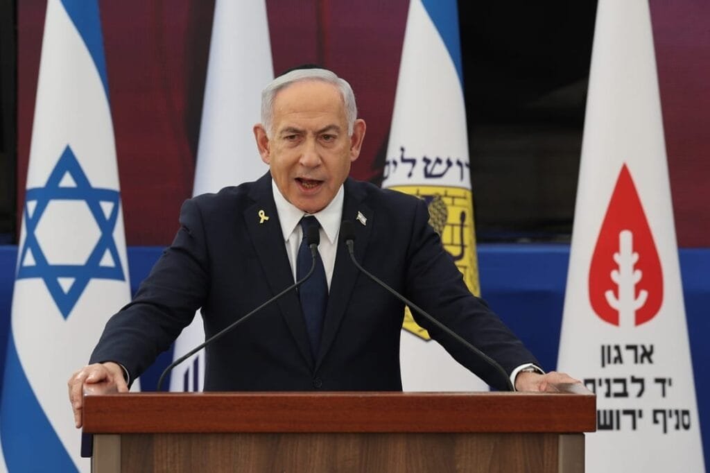 Macron publicly feuded with Netanyahu last year after calling for a halt to arms deliveries to Israel. | Pool photo by Abir Sultan/EPA-EFE