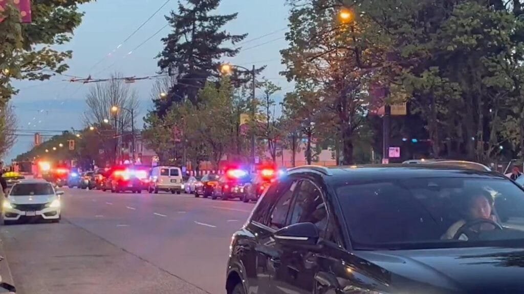 Emergency responders at Vancouver street festival after driver crashes into crowd, killing and injuring several people. Picture: X