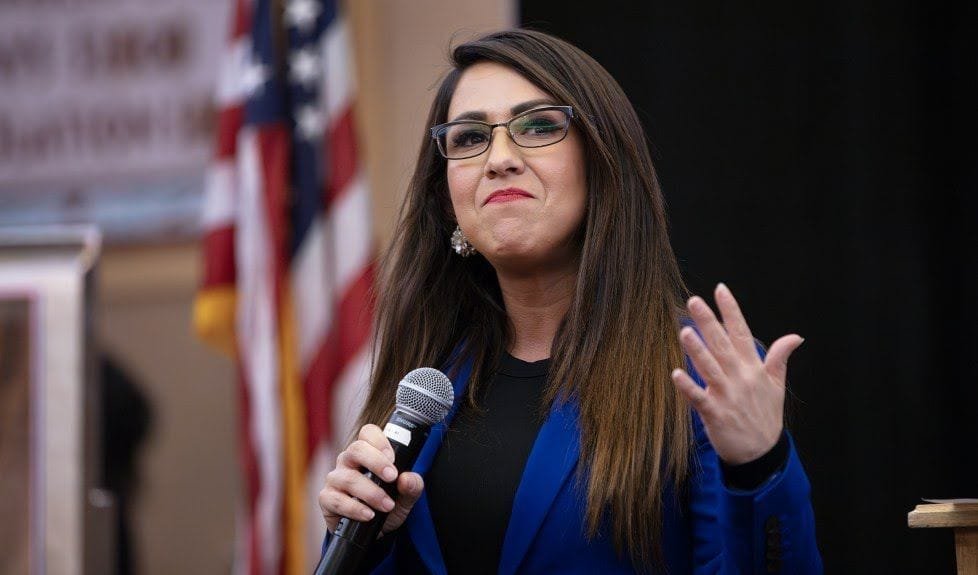 U.S. Rep. Lauren Boebert addresses crowd gathered for the Montezuma County GOP's Lincoln Day Dinner, held at the Ute Mountain Casino in Towaoc, Colorado, on Oct. 28, 2023. (Photo by Shaun Stanley/Special to The Denver Post) U.S. Rep. Lauren Boebert addresses crowd gathered for the Montezuma County GOP's Lincoln Day Dinner, held at the Ute Mountain Casino in Towaoc, Colorado, on Oct. 28, 2023. (Photo by Shaun Stanley/Special to The Denver Post)