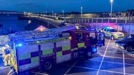 The rescue operation happened at Dún Laoghaire this evening