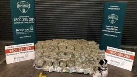Detector dog Milo assisted with the seizure, worth almost €1.7m