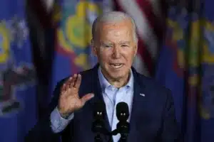 President Joe Biden speaks during a campaign event in Scranton, Pa., on Apr. 16. AP/Matt Rourke President Joe Biden speaks during a campaign event in Scranton, Pa., on Apr. 16. AP/Matt Rourke
