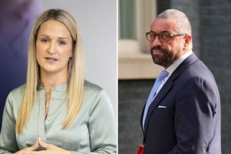 Justice Minister Helen McEntee and UK home secretary James Cleverly