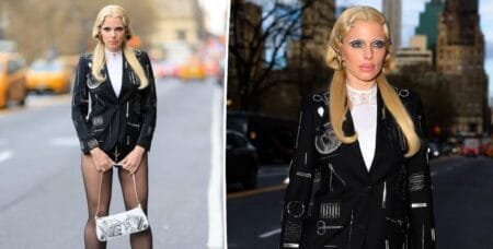 Julia Fox sported a pair of hairy shoes as she attended a press day for her new show, "OMG Fashun." GC Images