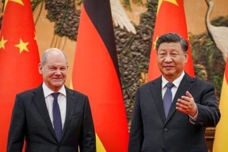 Four people have been arrested in Germany suspected of spying since Chancellor Scholz returned from a trip to Beijing last week (AP Photo)/M10News