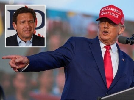 Trump ruthlessly mocked DeSantis on the GOP presidential primary campaign trail.Getty Images