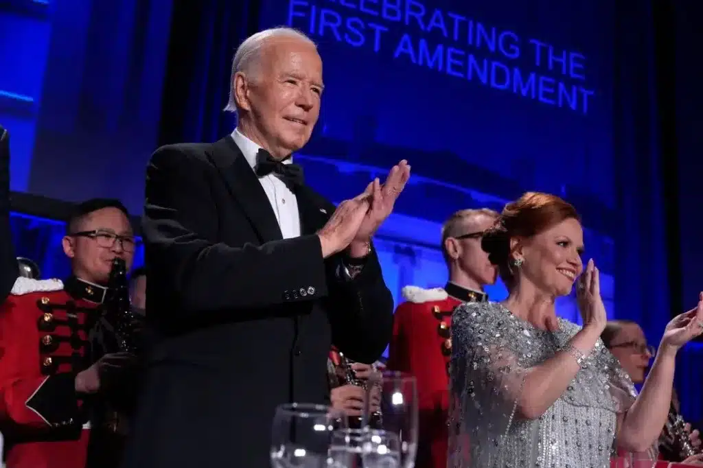 Biden spoke before a room of nearly 3,000 journalists and celebrities at the annual White House Correspondents Dinner on Saturday.AP