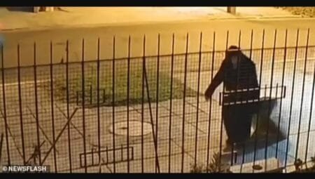 A nun carries a suitcase in Nunoa, Chile, on Monday, April 8, 2024. It is alleged that the suitcase contained the remains of another nun