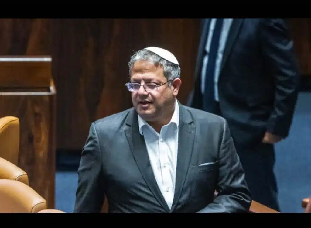(Chaim Goldberg/Flash90) File – National Security Minister Itamar Ben Gvir at the Knesset in Jerusalem, April 15, 2024. (Chaim Goldberg/Flash90)