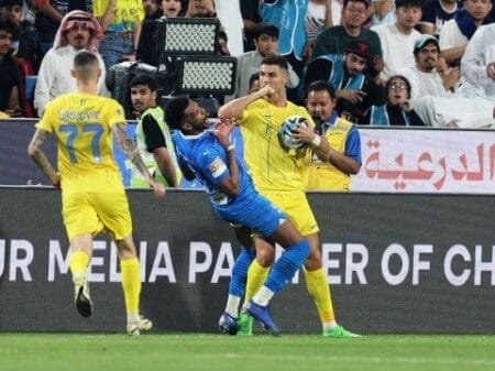 Cristiano Ronaldo was shown a red card after losing his head at the death in Abu Dhabi (Picture: Reuters)