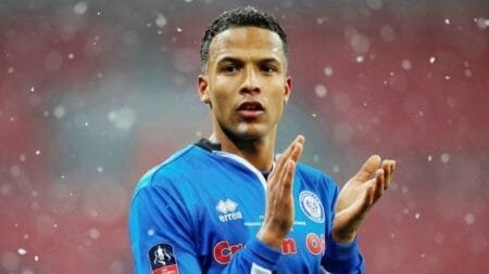 Image:Joe Thompson during Rochdale's FA Cup clash against Tottenham at Wembley in 2018. Pic: Reuters/Eddie Keogh