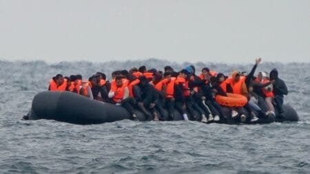 A group of people thought to be migrants crossing the Channel. File pic: PA