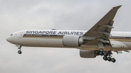 Boeing 777-300ER plane with 211 passengers and 18 crew was headed to Singapore when it hit severe turbulence (File image)