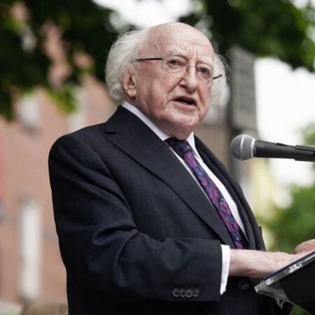 President Michael D Higgins said: 'I don't think it is helpful if people representing the Jewish state seek to encourage fear where it doesn't exist by saying to people: 'All of us now and anyone of Jewish faith must feel afraid', that is grossly irresponsible.' Picture: Brian Lawless/PA Wire