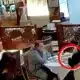 CCTV footage captures the woman planting hair in her food (Picture: Oriental Garden Restaurant Northampton)