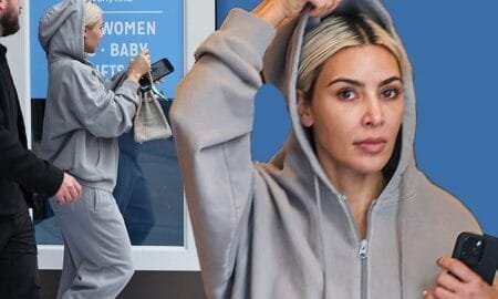 Kim Kardashian opted for comfort over glamour during a shopping spree in Los Angeles on Wednesday