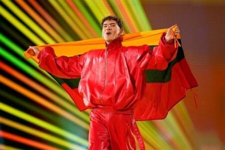 Silvester Belt from Lithuania enters the stage during the opening ceremony of The Eurovision Song Contest 2024 Grand Final (Photo by Martin Sylvest Andersen/Getty Images)