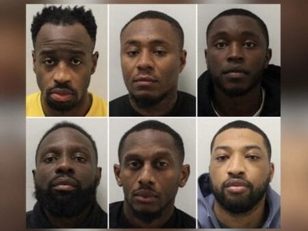 Luke Skeete, Jamarl Joseph, Shaquille Hippolyte-Patrick, Adam Pepara, Andrew Harewood and Melchi Emanuel-Williamson (Metropolitan Police)