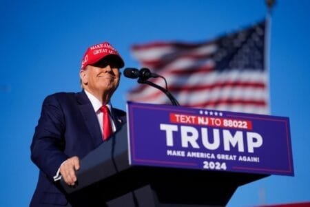 Donald Trump leads Biden in five key states.AP