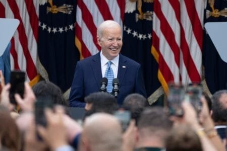 President Joe Biden hosts a Cinco de Mayo reception in the Rose Garden at the White House in Washington, DC, May 6, 2024.ZUMAPRESS.com