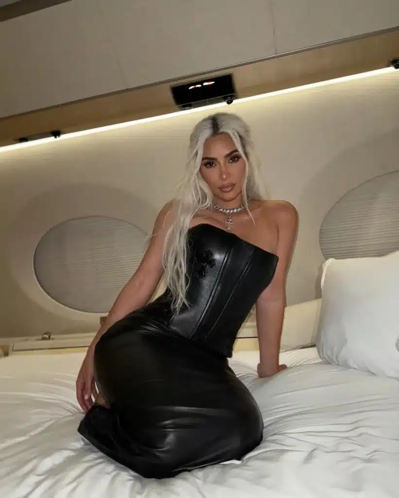 Her corset buckled up the back.Instagram/kimkardashian Her corset buckled up the back.Instagram/kimkardashian