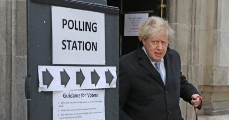 Former Prime Minister Boris Johnson was turned away from his polling station yesterday (Picture: Getty)