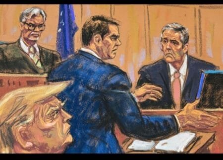 for allegedly covering up hush money payments at Manhattan Criminal Court on May 20, 2024 in New York City. (Steven Hirsch-Pool/Getty Images)