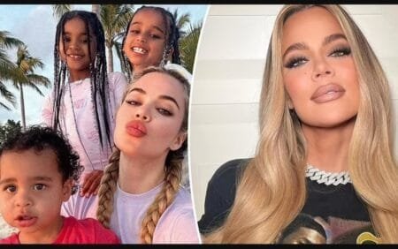 View galleryKhloé Kardashian enjoyed a day at the beach in a sweet selfie she shared with her son Tatum, 21 months, daughter True, 6, and 7-year-old niece Dream.