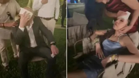 Paramedics were seen tending to guests (Picture: TikTok)