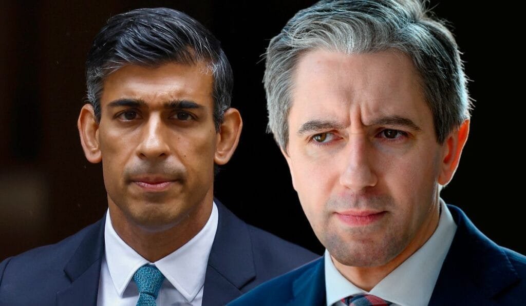 UK Prime Minister, Rishi Sunak, Irish PM, Simon Harris: Getty Images