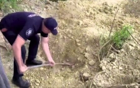 Police heard muffled screams and found a hastily buried patch of dirt (Picture: Jam Press)