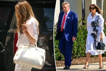 Melania Trump was seen walking in New York City with a $13,000 Birkin bag. MEGA