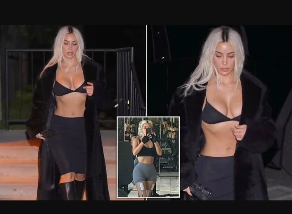 The mom-of-four, who shocked fans at how small her waist has become at the Met Gala last month, completed her racy ensemble with a pair of tall leather boots