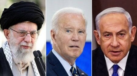 Iran's Supreme Leader Ayatollah Ali Khamenei, President Biden and Israeli Prime Minister Benjamin Netanyahu (Getty Images)