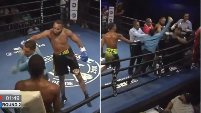 The madness unfolded at an event on the Dominican Republic (Picture: Shuan Boxing)