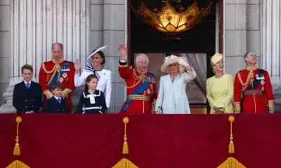 After the Red Arrows passed over the palace, Middleton and the other royal family members waved to the crowd. AFP via Getty Images