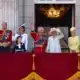 After the Red Arrows passed over the palace, Middleton and the other royal family members waved to the crowd. AFP via Getty Images