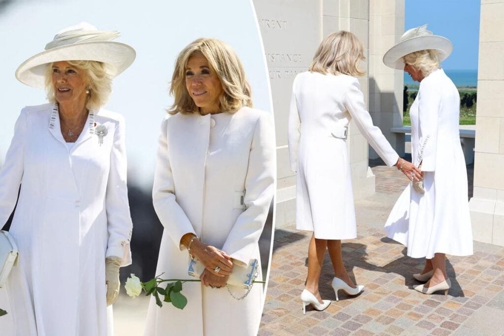 Macron tried to grasp Camilla’s hand, but Camilla didn’t reciprocate.Getty Images