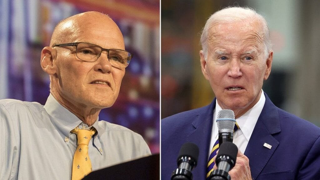 Veteran top Democratic consultant James Carville says he wishes President Biden wasn’t running for re-election.UDV
