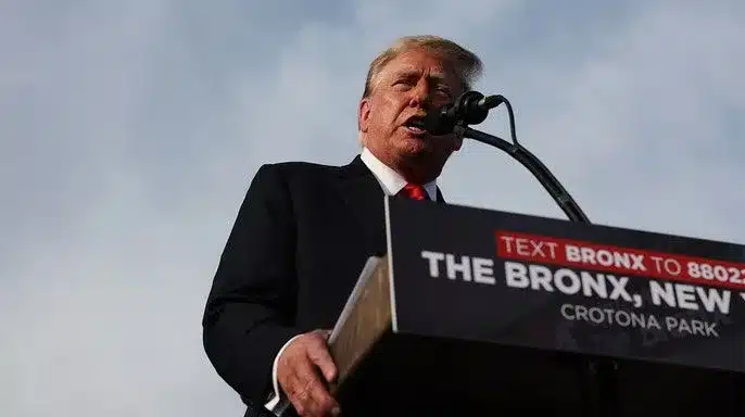 Former President Donald Trump holds a rally in the historically Democratic South Bronx on May 23, 2024 in New York City. (Spencer Platt/Getty Images) Former President Donald Trump holds a rally in the historically Democratic South Bronx on May 23, 2024 in New York City. (Spencer Platt/Getty Images)