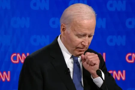 Biden spoke with a raspy voice on Thursday during his verbal bout against Trump. CNN