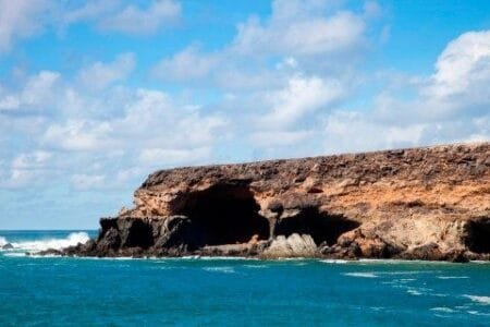 The woman was visiting the Caves of Ajuy Village on Fuerteventura when she was swept into the sea (Picture: Universal Images Group Editorial)