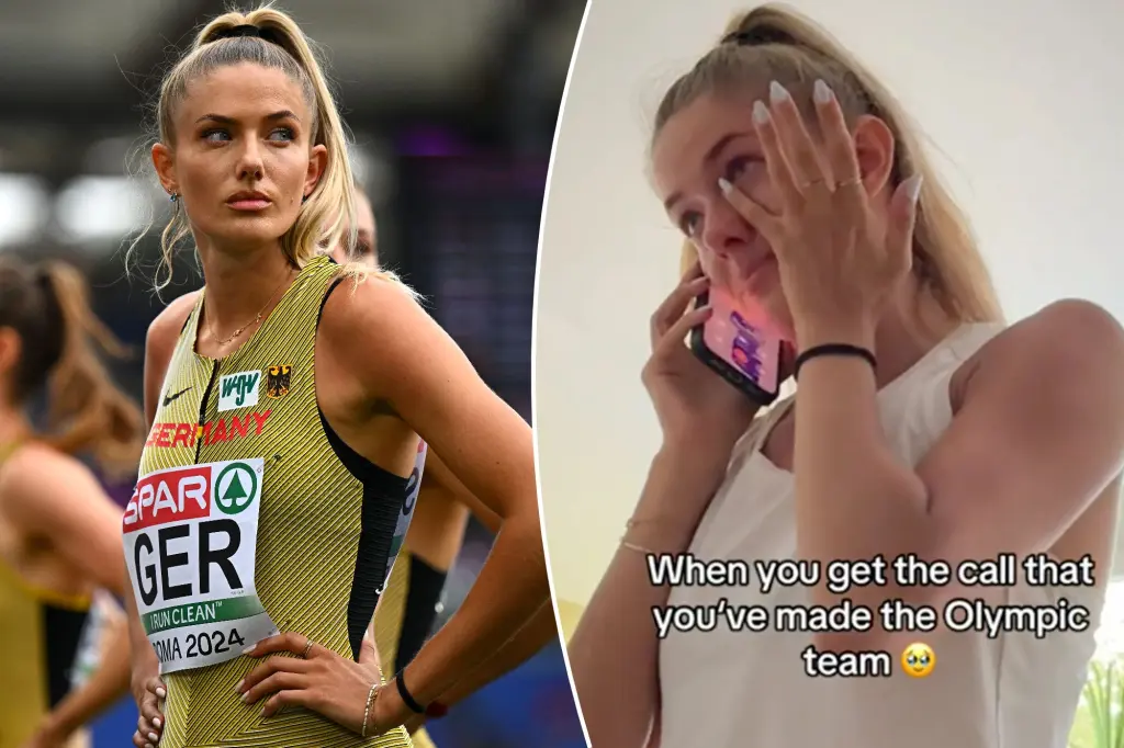 Alica Schmidt posted a video to TikTok about when she learned her Olympics fate. Alica Schmidt/TikTok