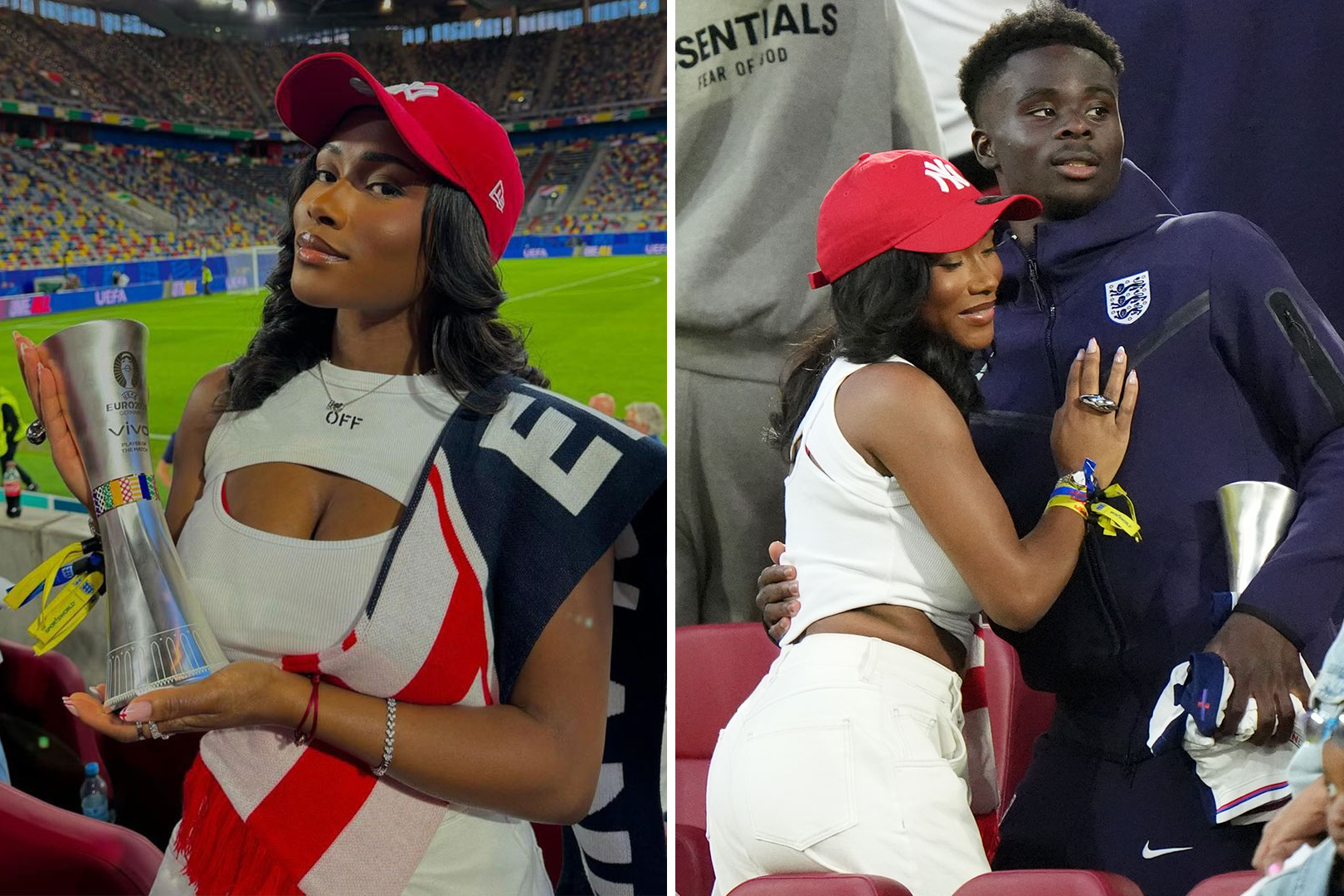 Bukayo Saka celebrated England's win with girlfriend Tolami BensonCredit: PA