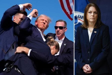 United States Secret Service Director Kimberly Cheatle at a press conference in Chicago, Illinois. AFP via Getty Images