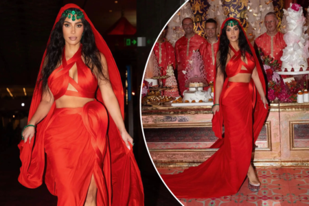 Kim Kardashian got some heat for wearing a color traditionally reserved for Indian brides over the weekend. kimkardashian/Instagram