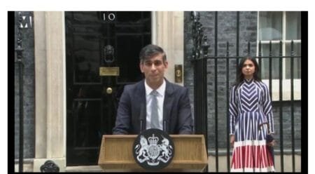 Rishi Sunak outside Number 10 today (Picture: Reuters)