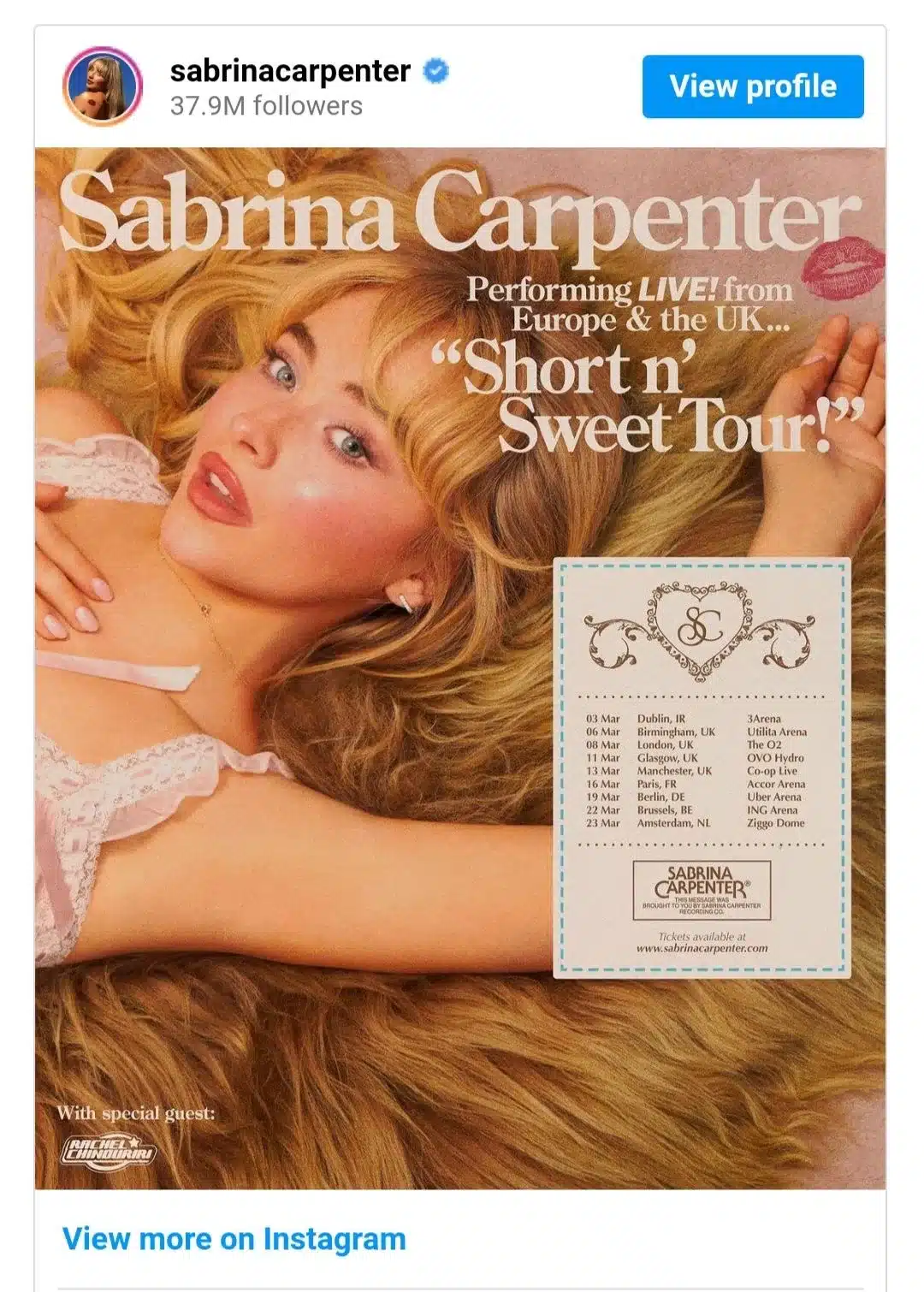Credit: Sabrina Carpenter: Instagram Credit: Sabrina Carpenter: Instagram