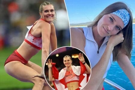 Alysha Newman twerks during the 2024 Olympics. Castel Franck/ABACA/Shutterstock